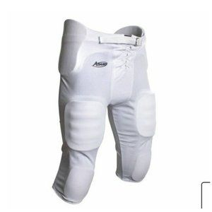 Adams Youth Integrated Football Pants Sz Youth Large White Padded Poly Knit Pant